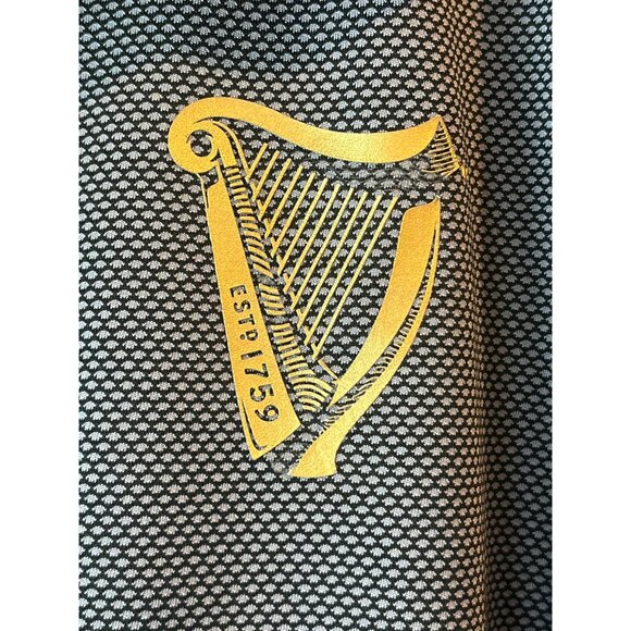 Guinness Mens Dry Fit Polo Shirt L Black/Gray Moisture-Wicking Performance - Picture 2 of 8